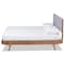 Baxton Studio Senna Mid-Century Grey Fabric Upholstered and Walnut Brown Finished Wood Platform Bed-King 197-11608-ZORO - alternate 7